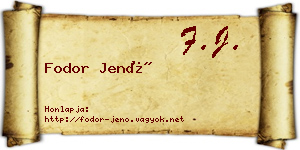Fodor Jenő névjegykártya