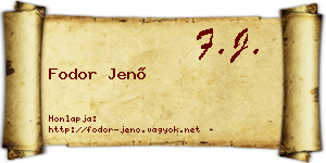 Fodor Jenő névjegykártya