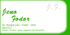 jeno fodor business card